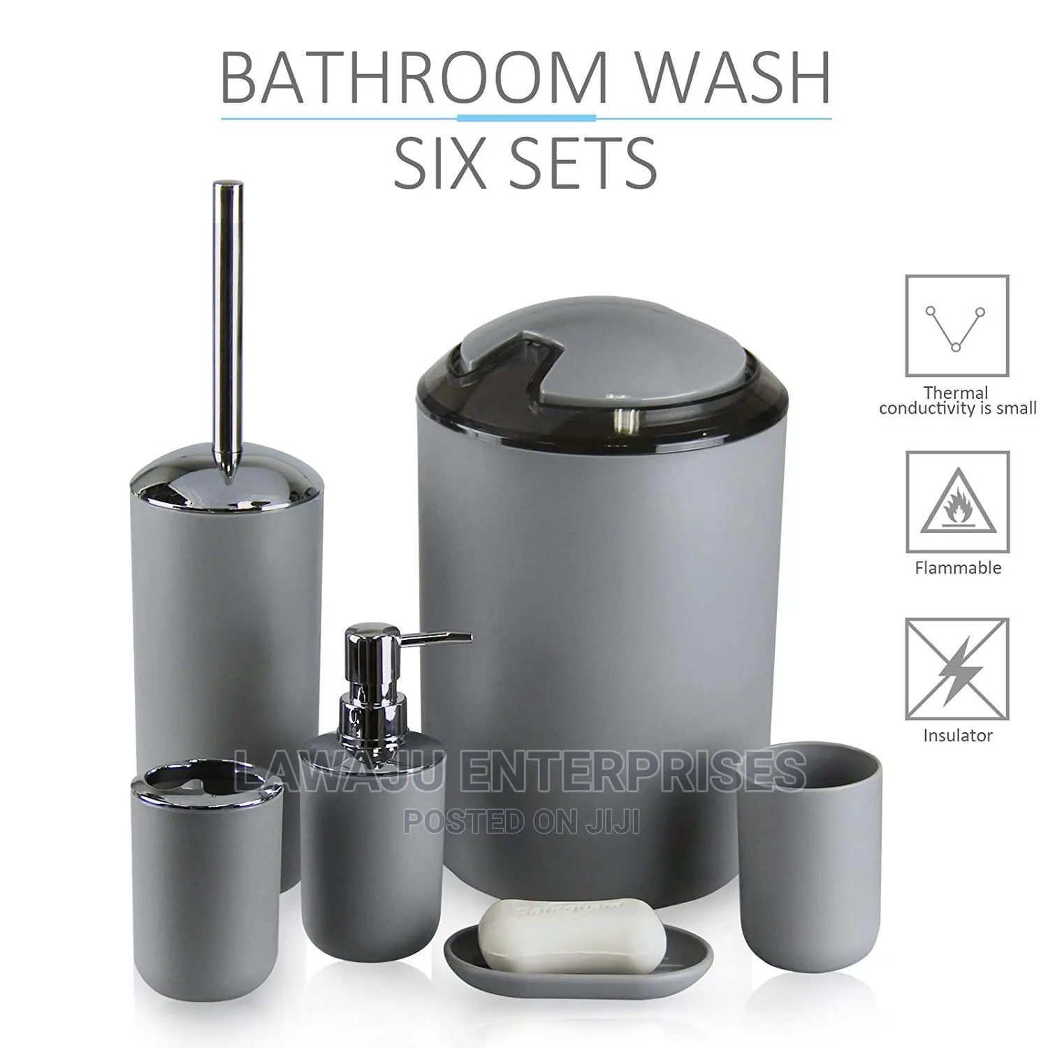 6in1 Bathroom Bin Brush Set
