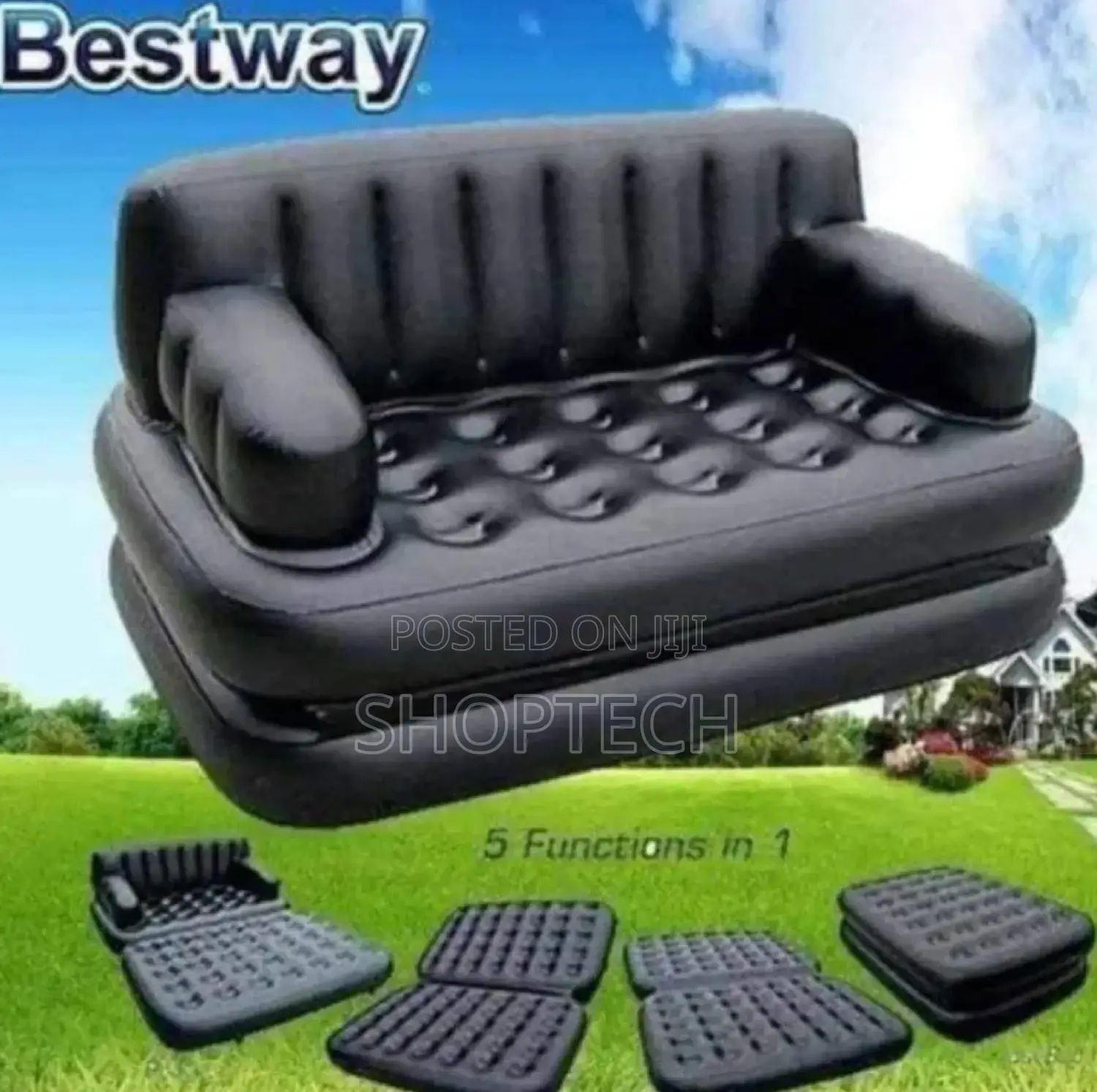 5 in 1 Inflatable Sofa.- Multifunctional Bed