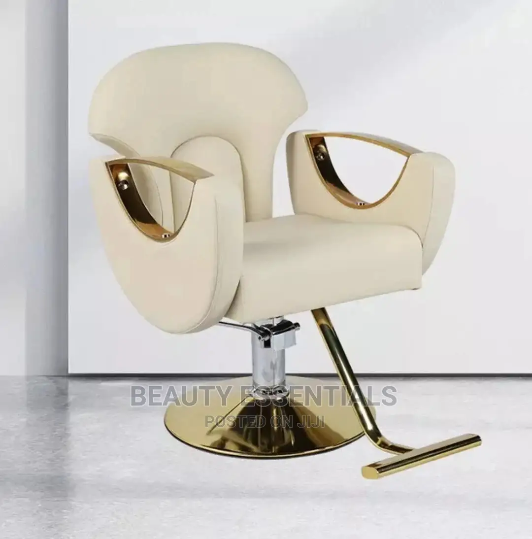 Gold Shinning White Salon Seat