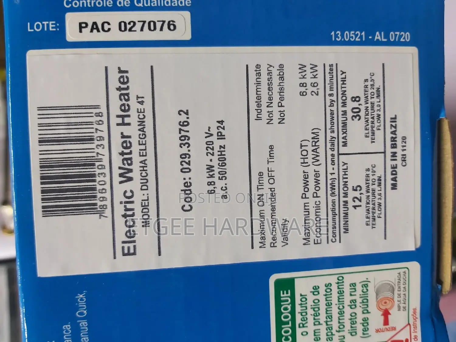 Elegance Fame 4t Instant Shower