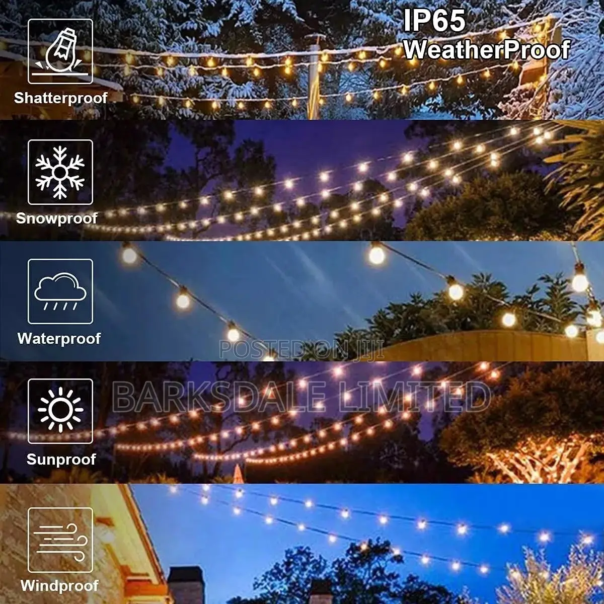 Christmas Xmas LED Bulbs 48ft Outdoor Diamond Garden Lights