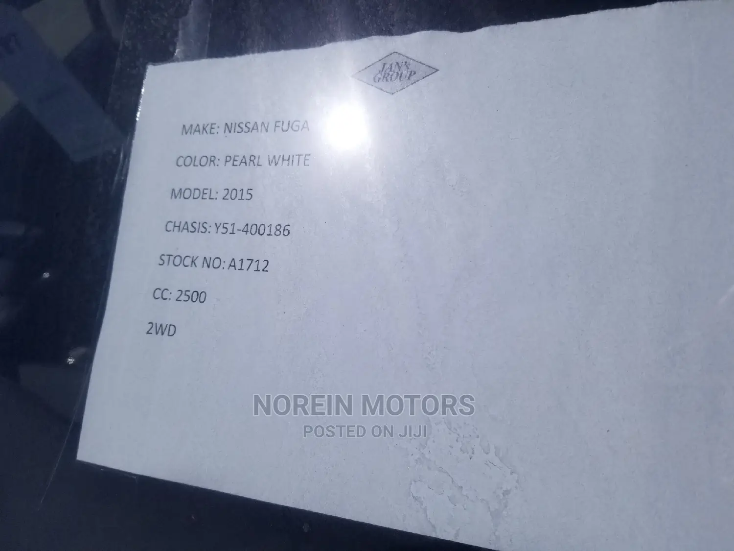 Nissan Fuga 2015 White