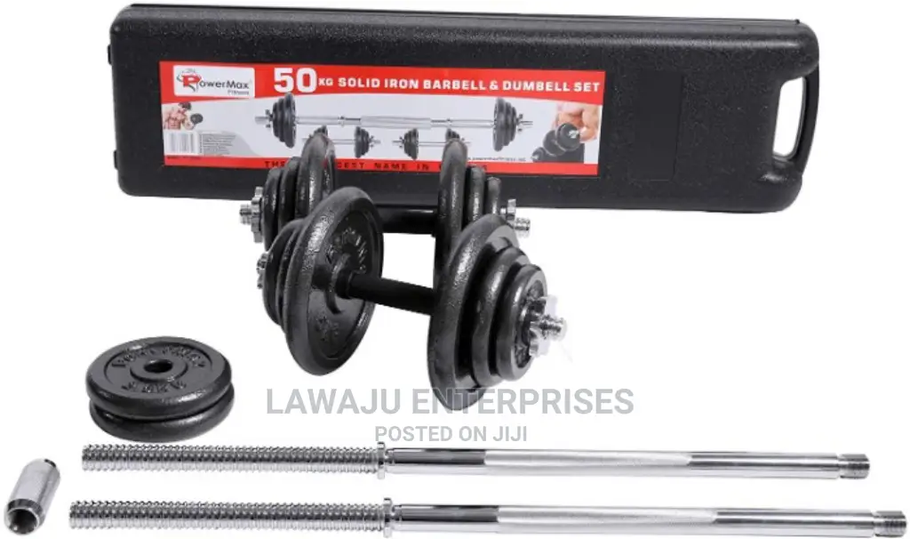 50kg Cast Iron Barbell and Dumbbell Set