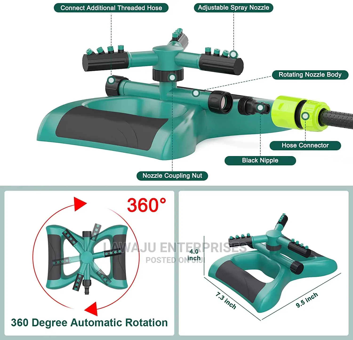 3 Arm Garden Water Sprinkler