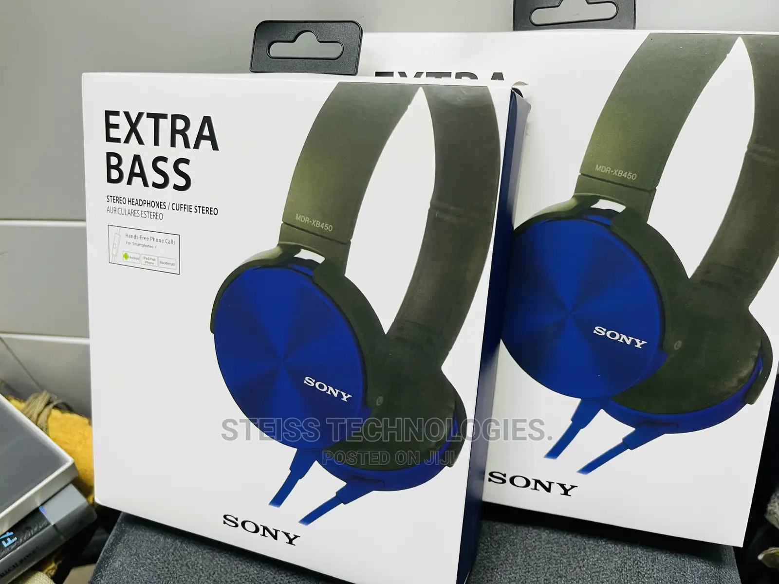 Sony Blue Wired Headphones.