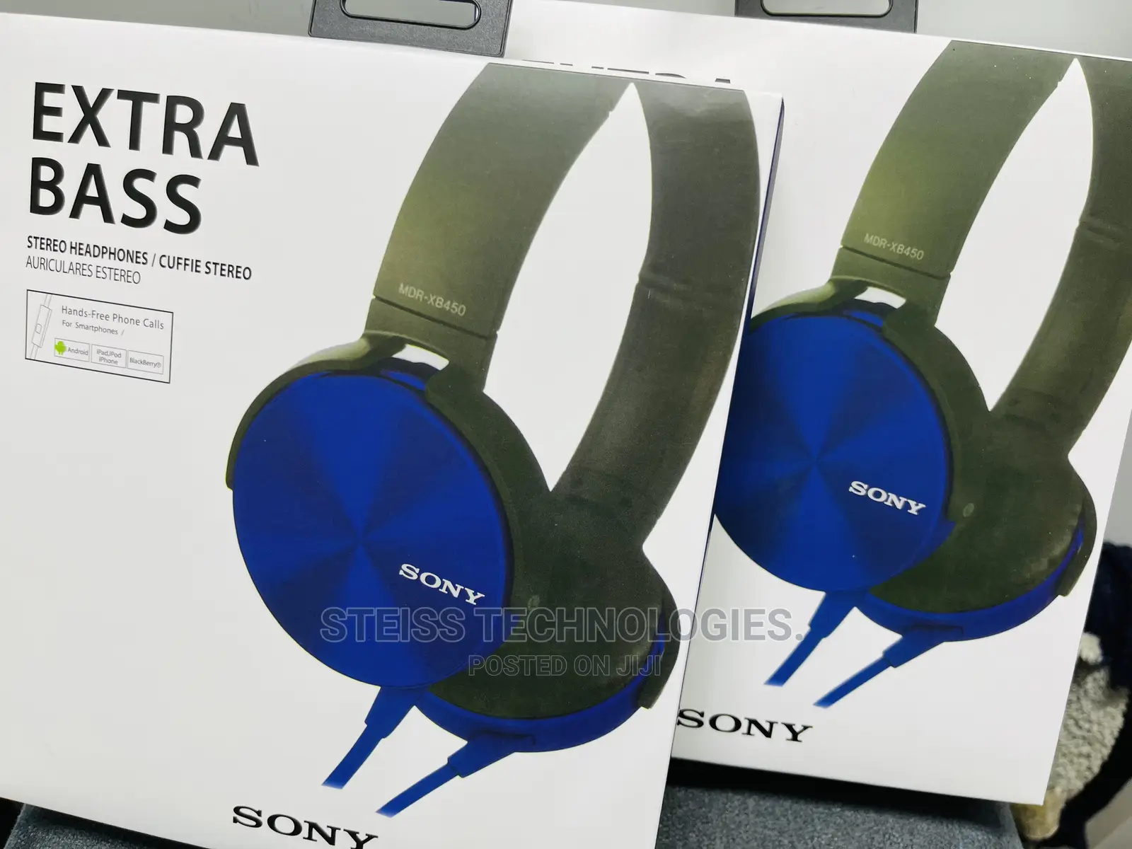 Sony Blue Wired Headphones.