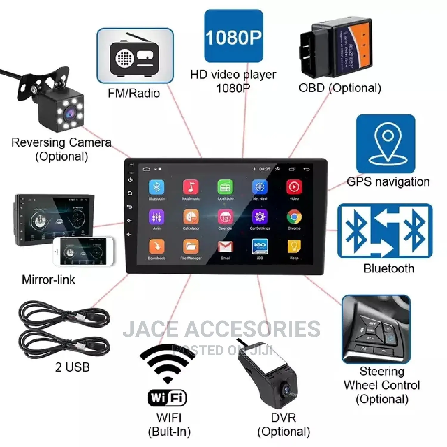 Car Android Radio 2gb Ram+32gb Rom