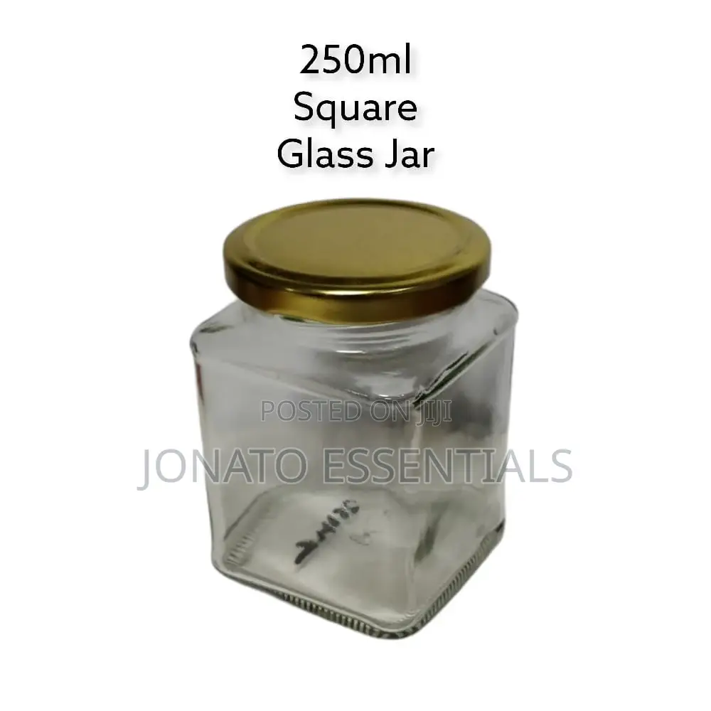3 Piece Square Milly Glass Jars, Storage Container
