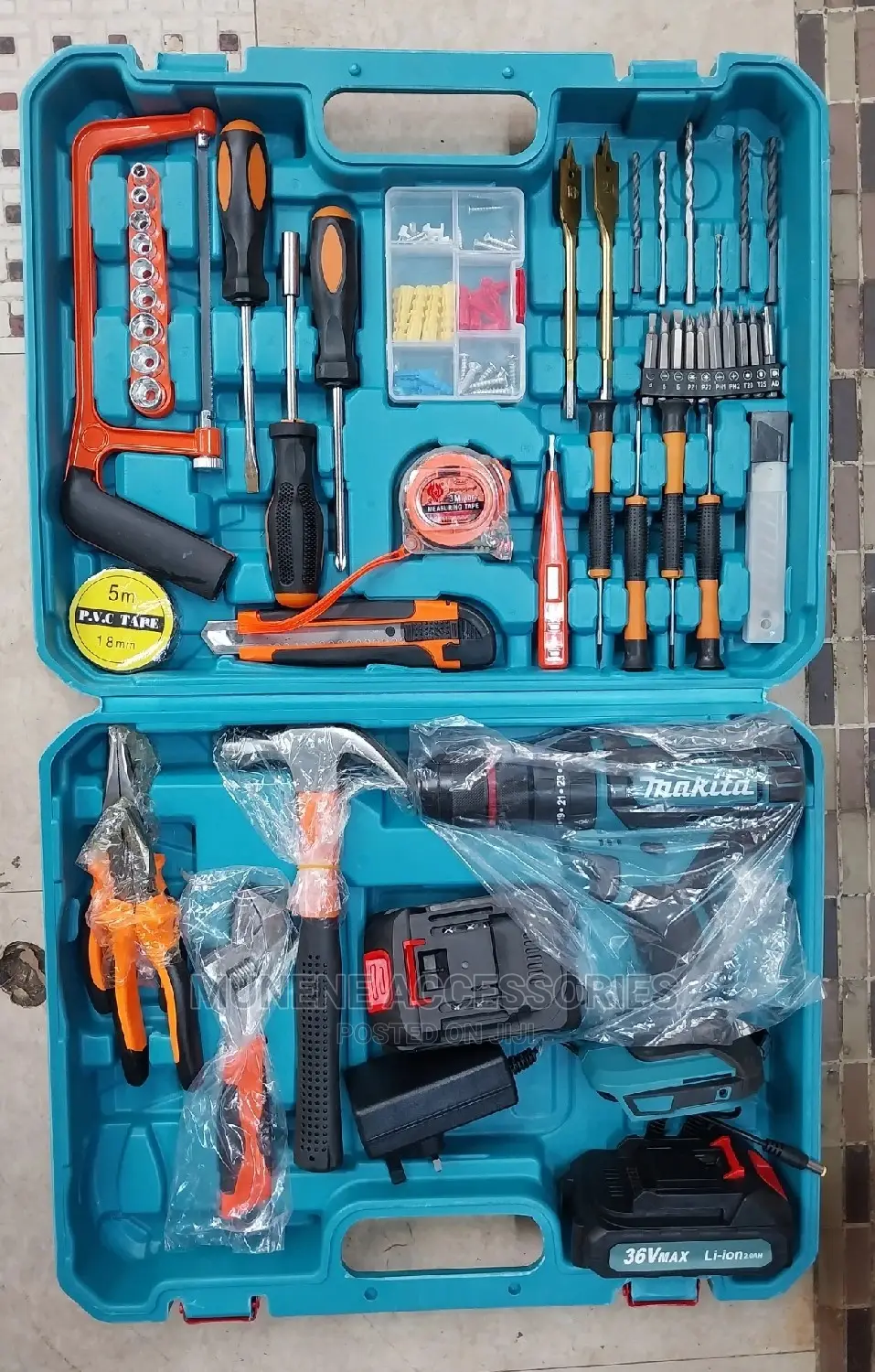 Makita 115pc 21V Cordless Brushless Hammer Drill DIY Toolset
