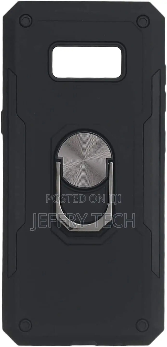 Hard Back Cover Metal Ring for Samsung Galaxy S8 - Black
