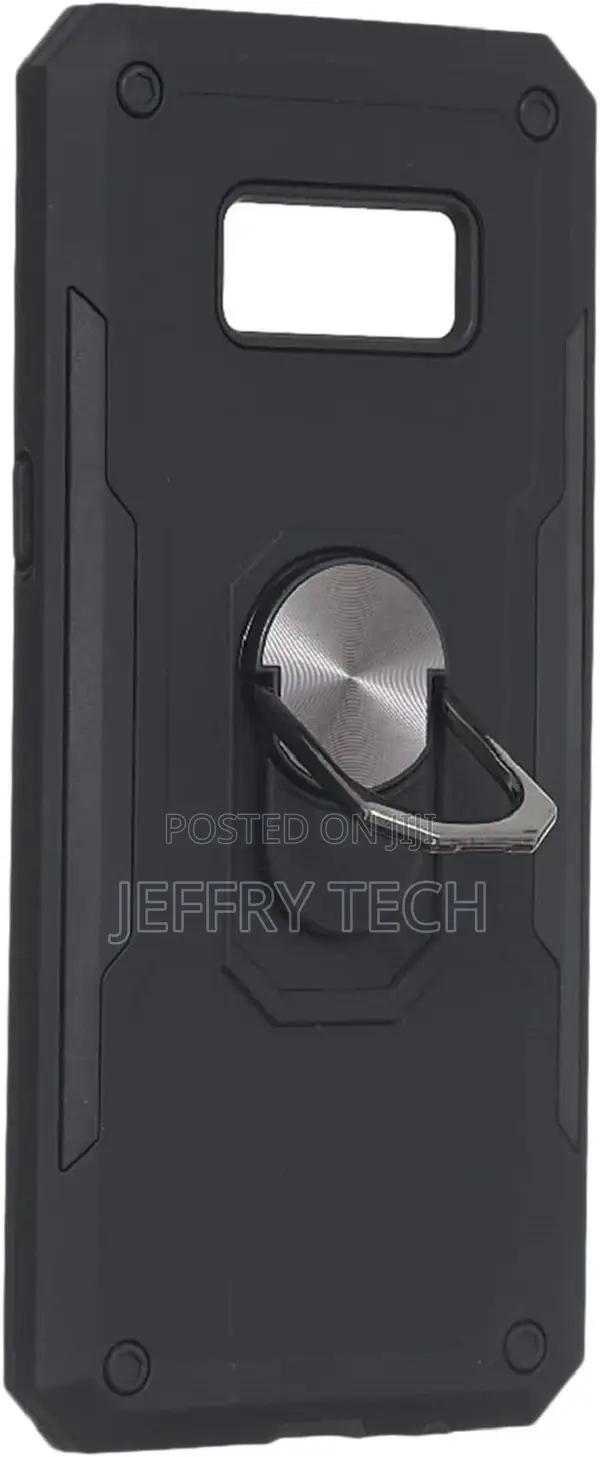 Hard Back Cover Metal Ring for Samsung Galaxy S8 - Black
