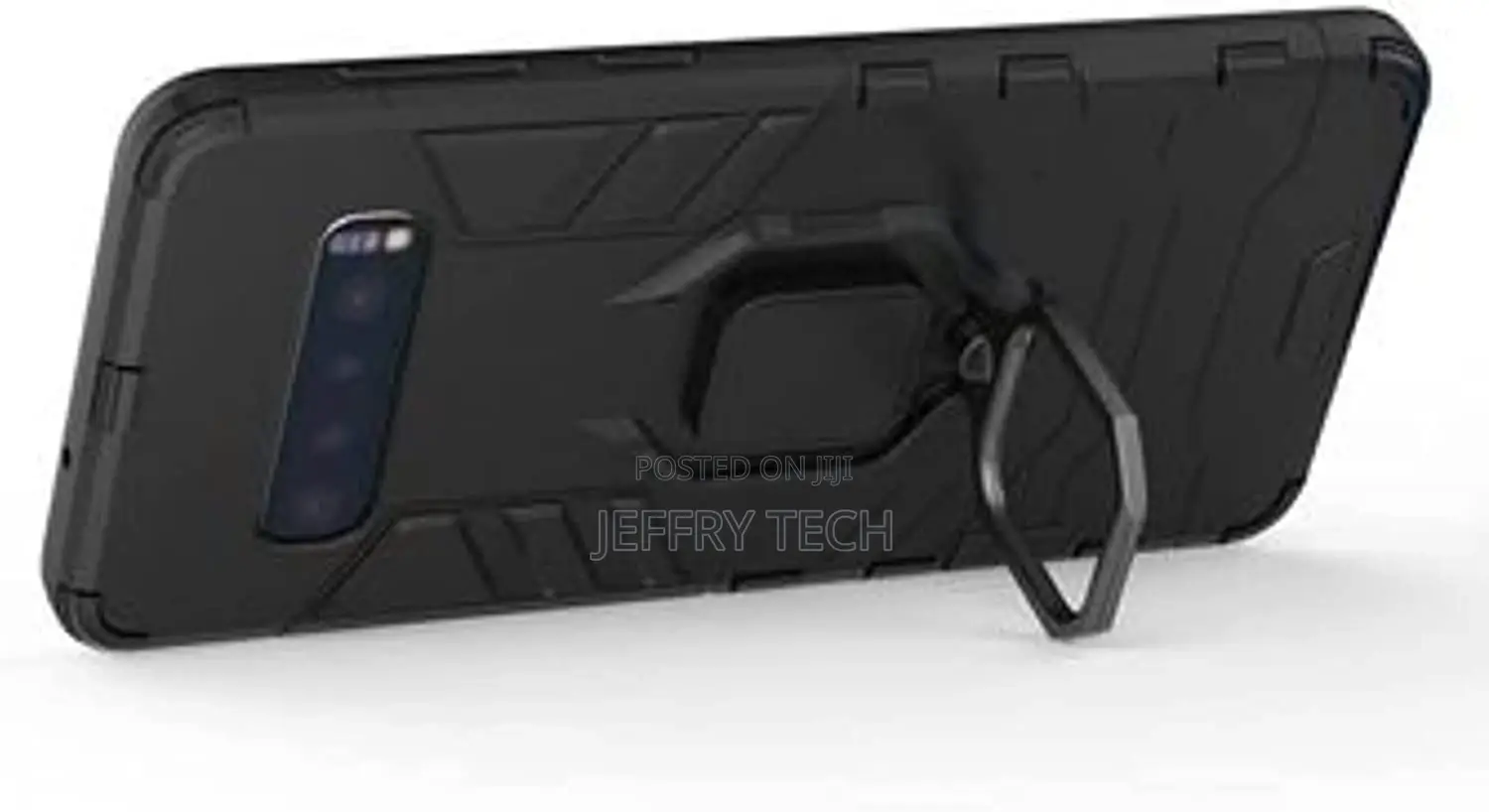 Samsung S10 Plus, Hard Back Kickstand Cover With Metal Finge