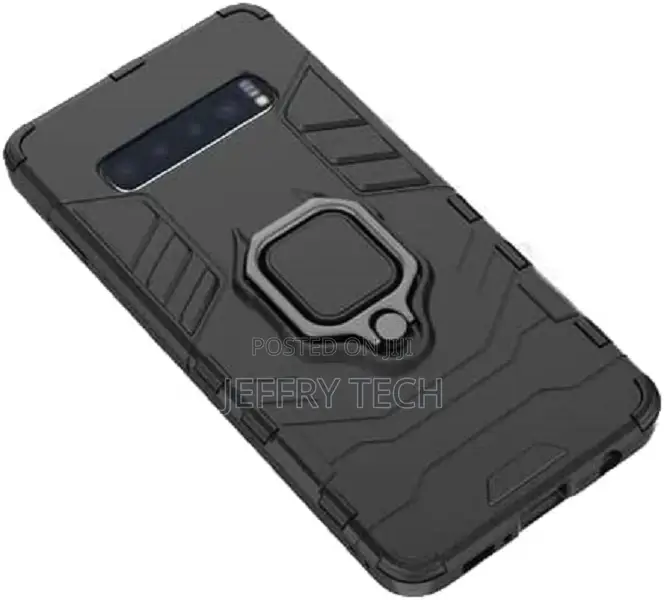 Samsung S10 Plus, Hard Back Kickstand Cover With Metal Finge