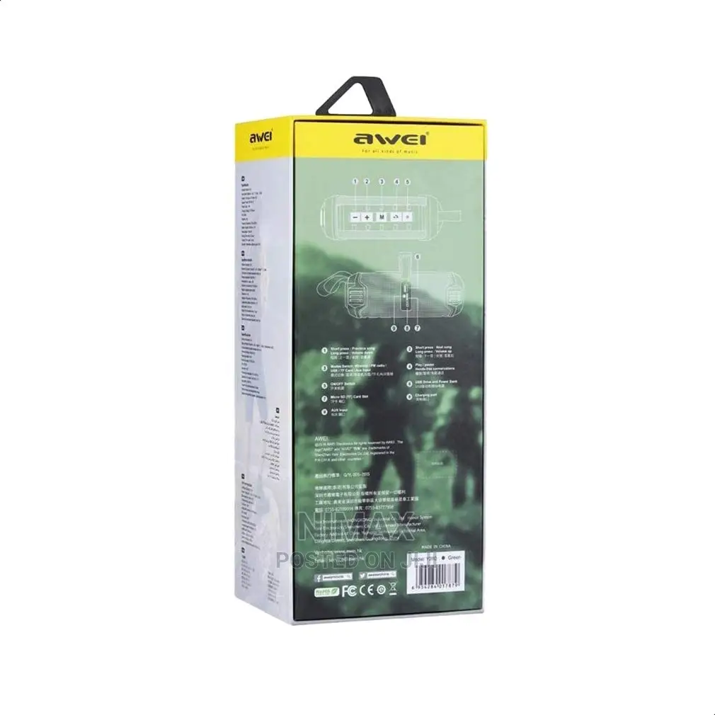 Awei Y280 Portable Waterproof Bluetooth Wireless Speaker - G