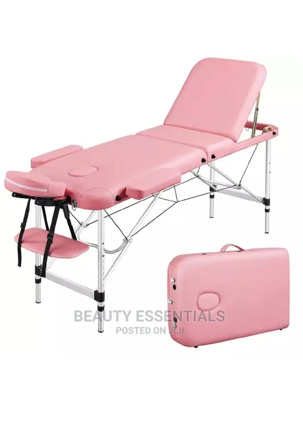 Pink Tattoo Metalic Massage Bed