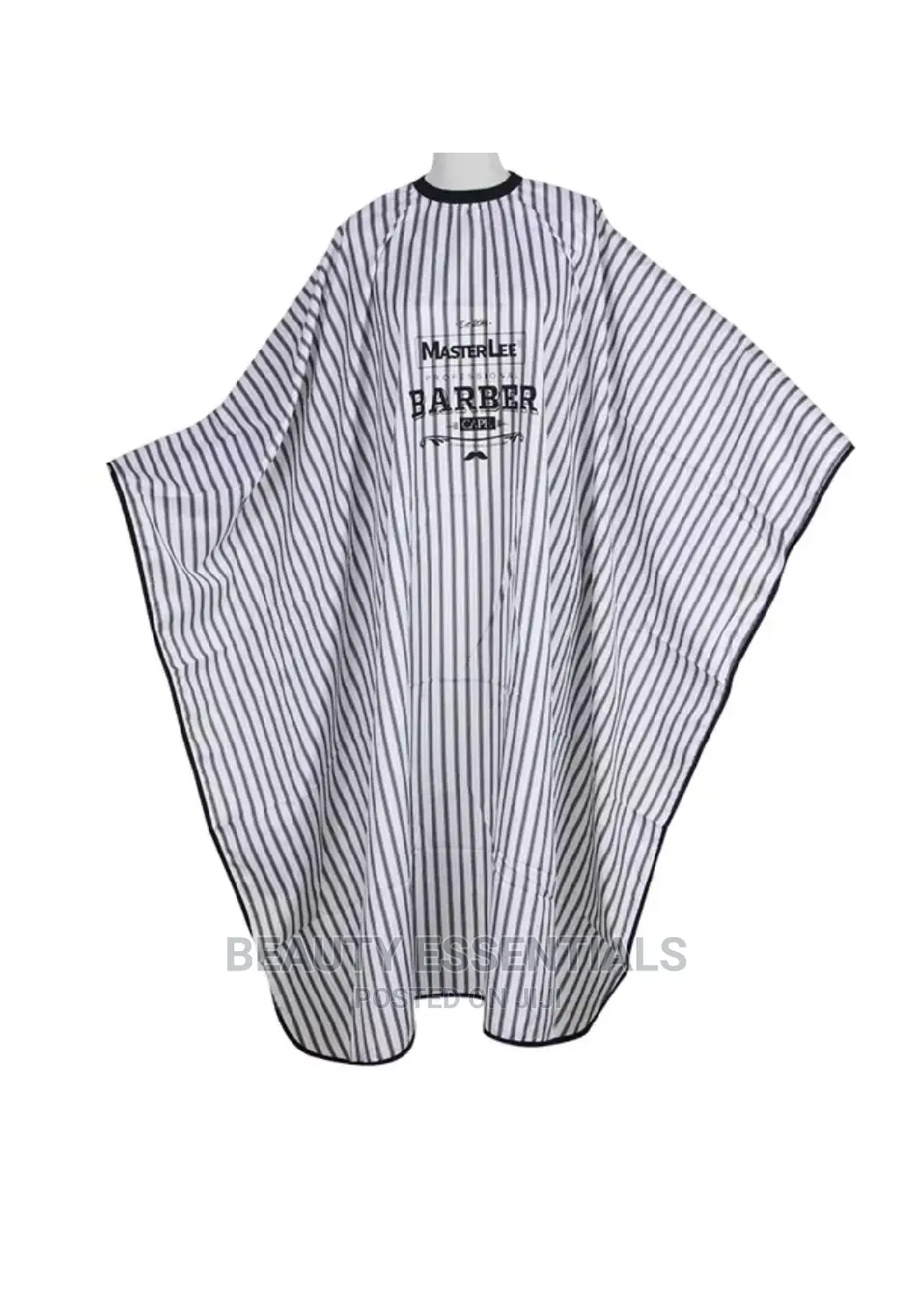 White Black Stripped Barber Gown