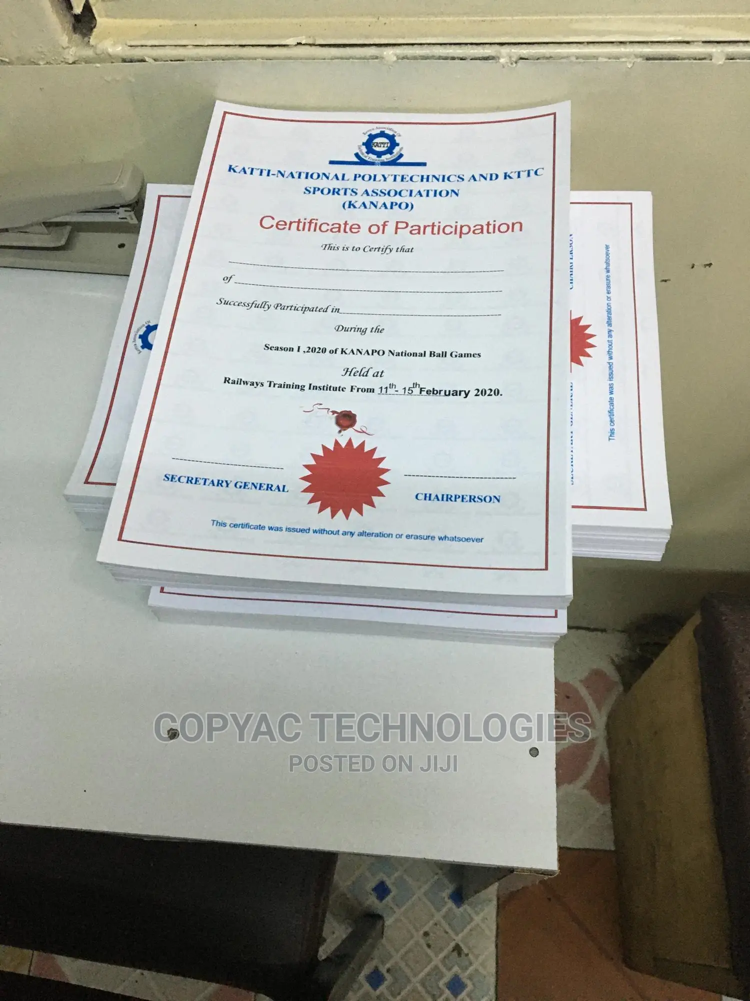 Certificates Printing