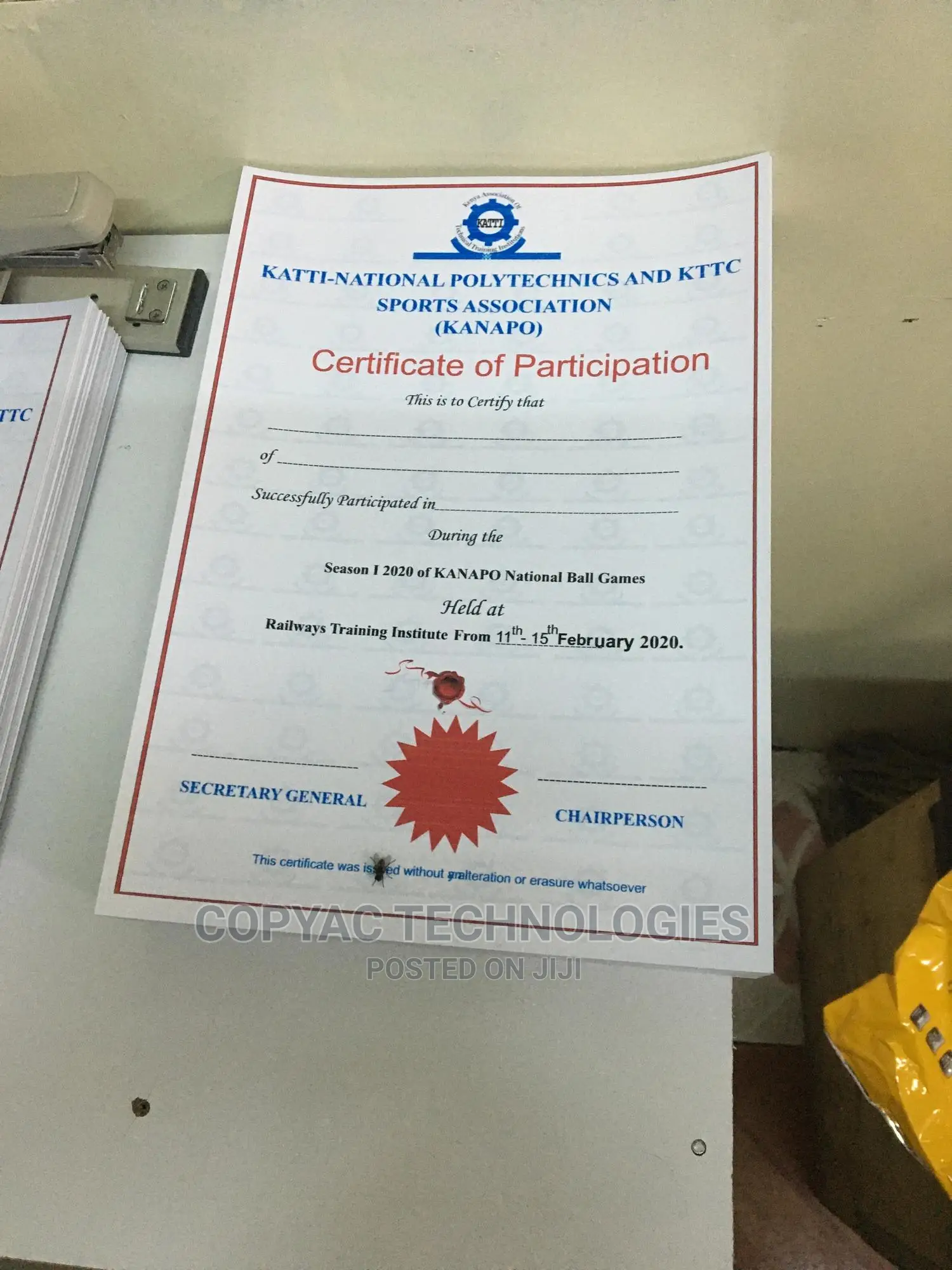 Certificates Printing