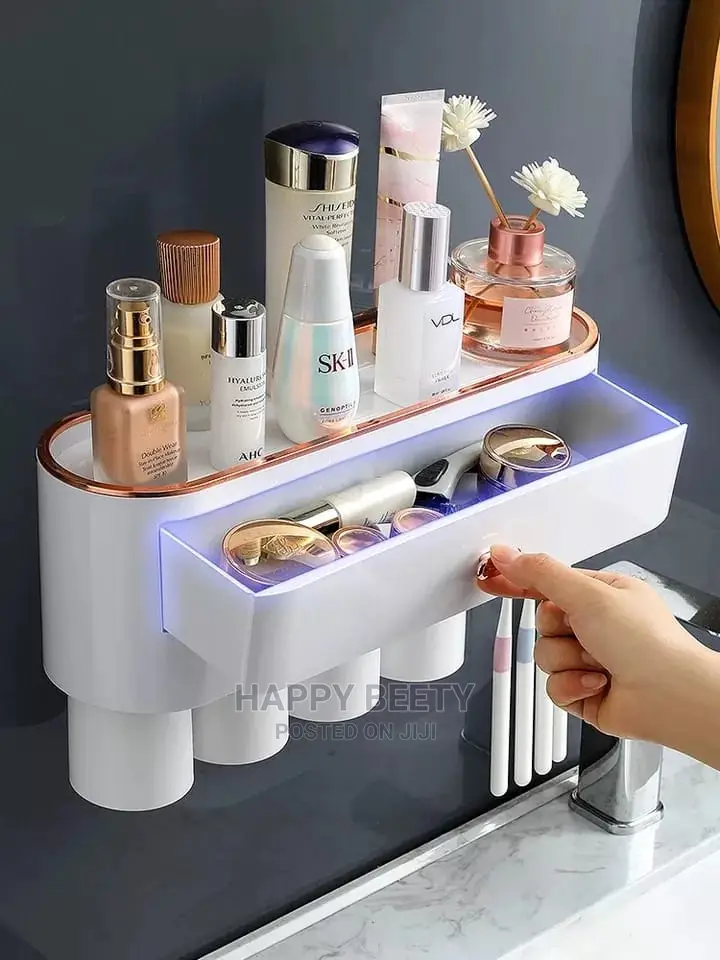#Automatic Toothpaste Dispenser With Toothbrush Holder