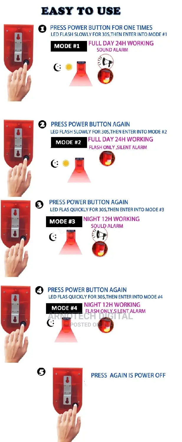 Duo Charge Waterproof Solar Alarm Motion Detector