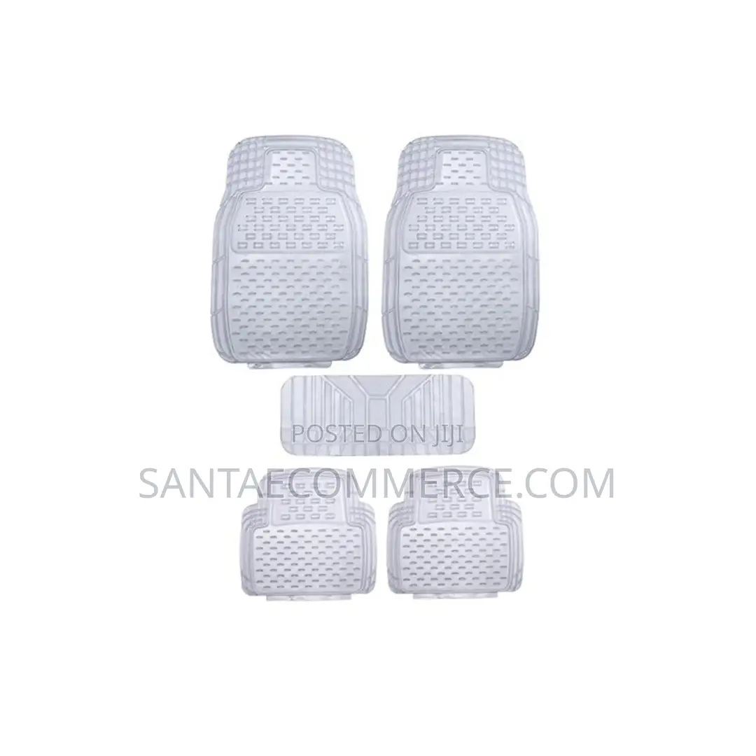 Clear 5 PCS Seater Rubber 5 Seater Car Floor Mats