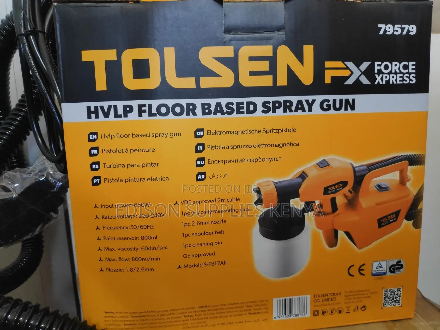 Tolsen Spray Gun 650W Floor Based HVLP Paint Spray Gun