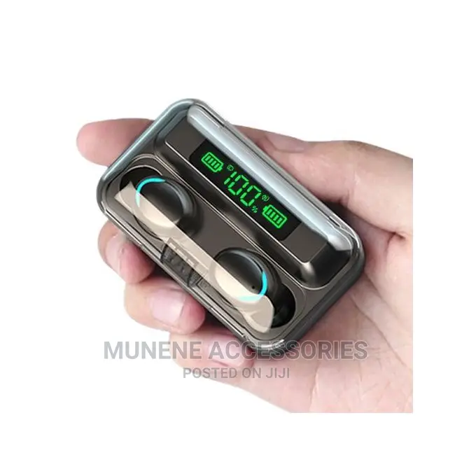 TWS F9 Bluetooth 5.0 LED Display Mini Earbuds Powerbank 2200