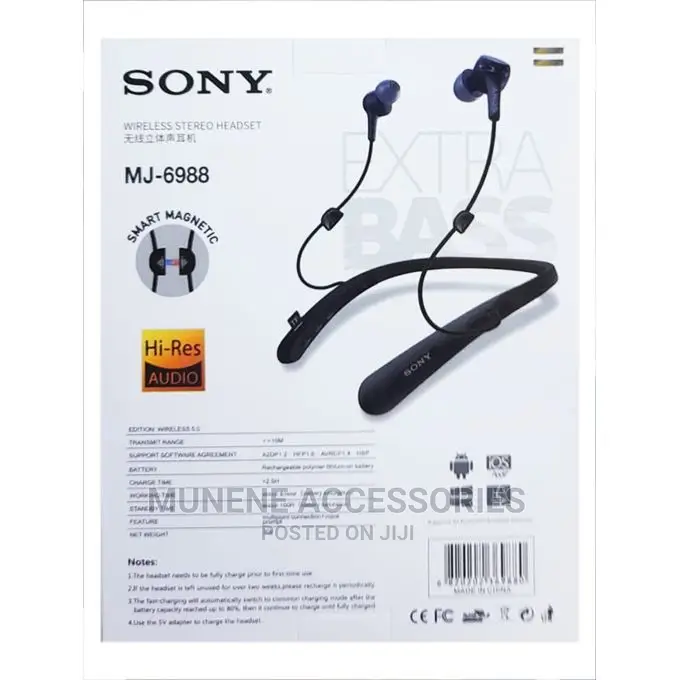 Sony MJ-6988 Wireless Sport Bluetooth Earphone NECKBAND