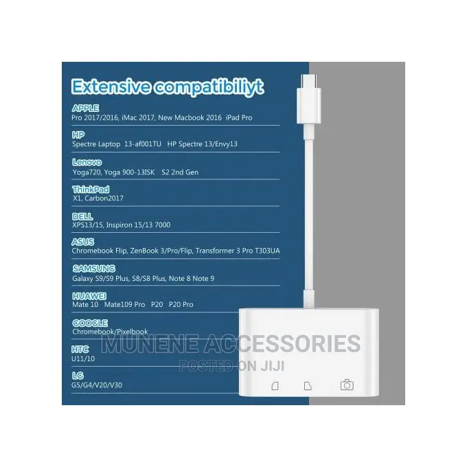 USB C Type C Micro SD TF Card Reader Adapter, 3 in 1 USB C