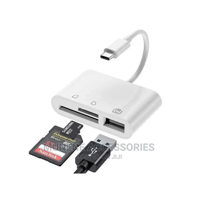 USB C Type C Micro SD TF Card Reader Adapter, 3 in 1 USB C