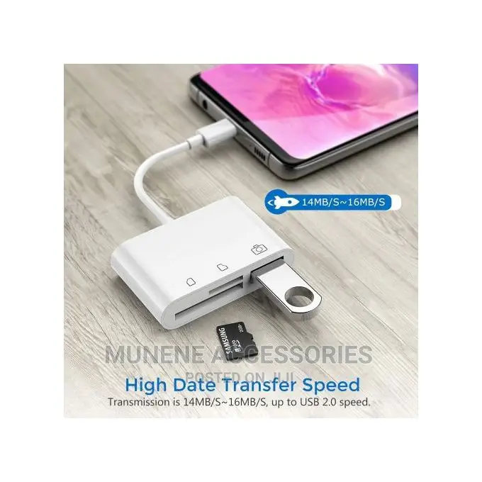 USB C Type C Micro SD TF Card Reader Adapter, 3 in 1 USB C