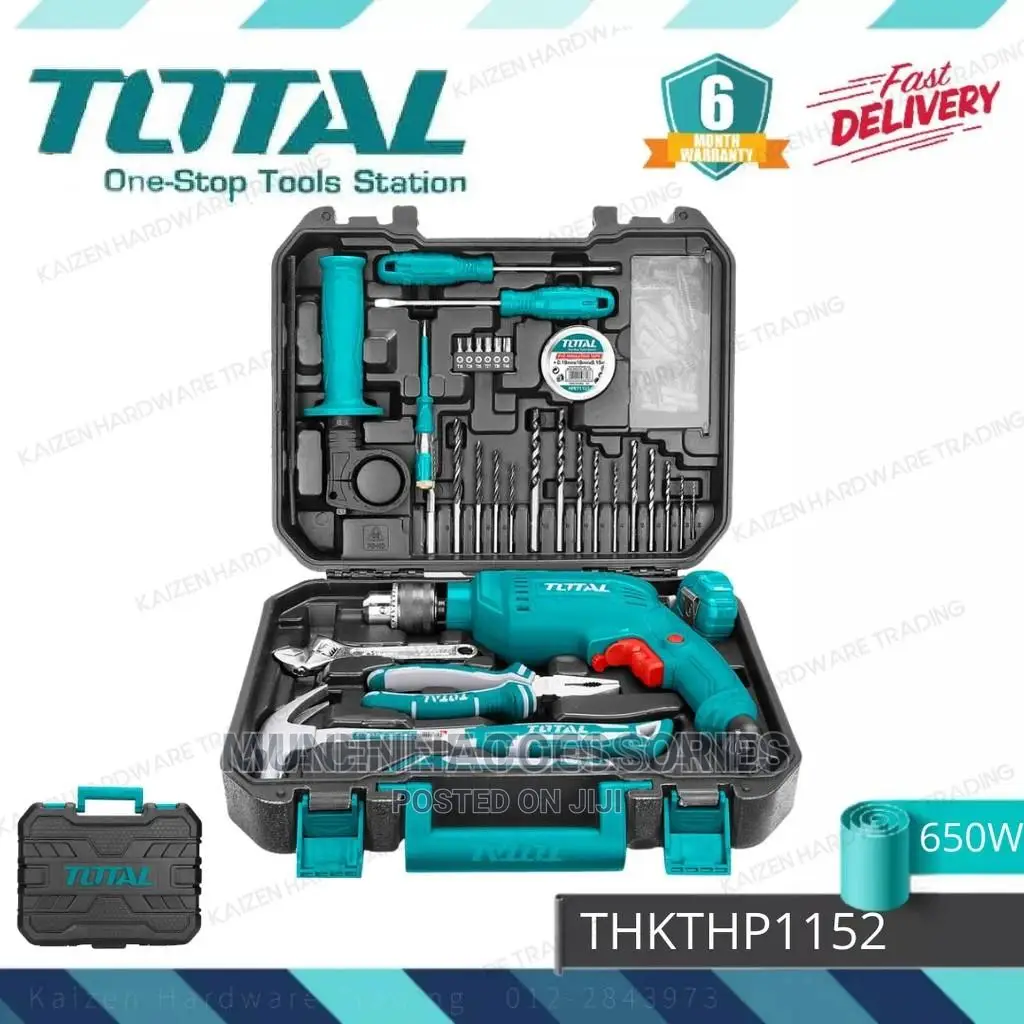 TOTAL 115pcs Electric 680W Hammer Drill Professional Tool Se