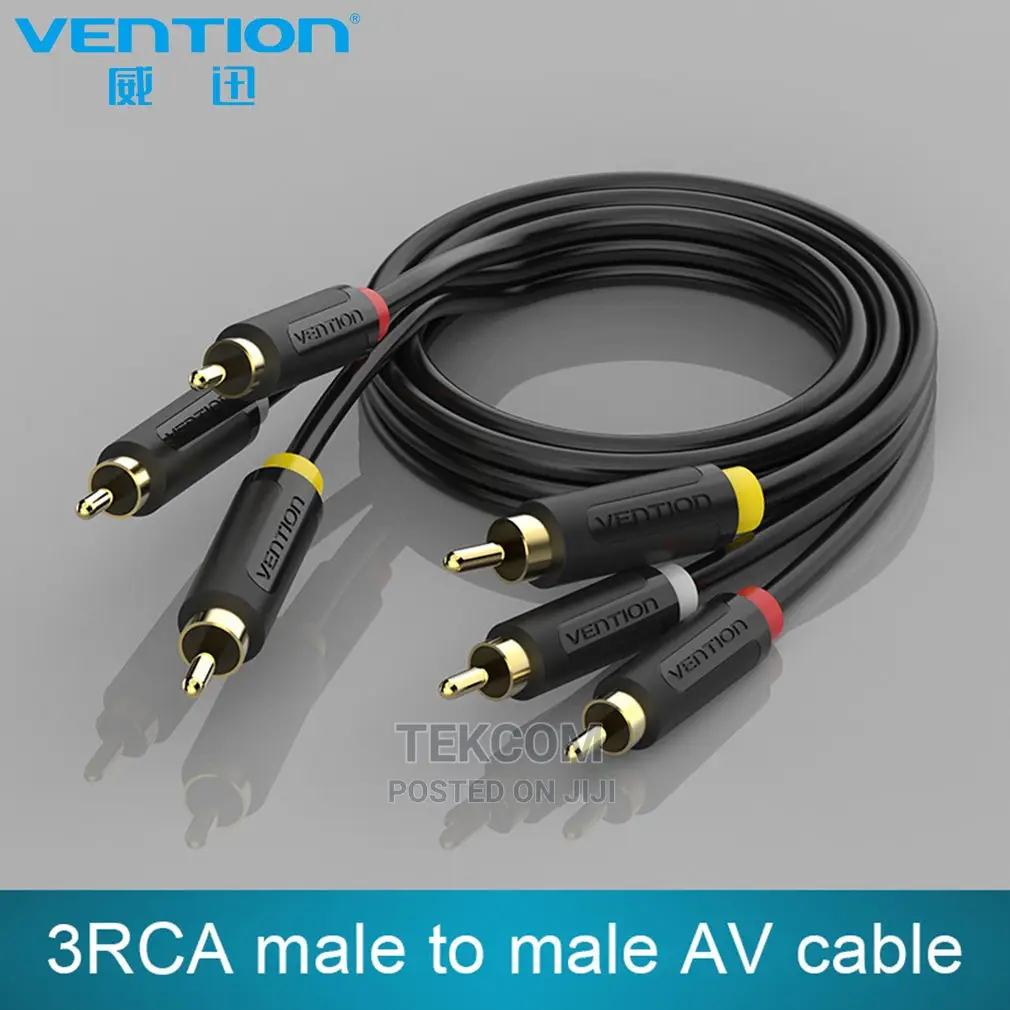 Vention 3.5MM To 3RCA AV Cable – 2M Black –