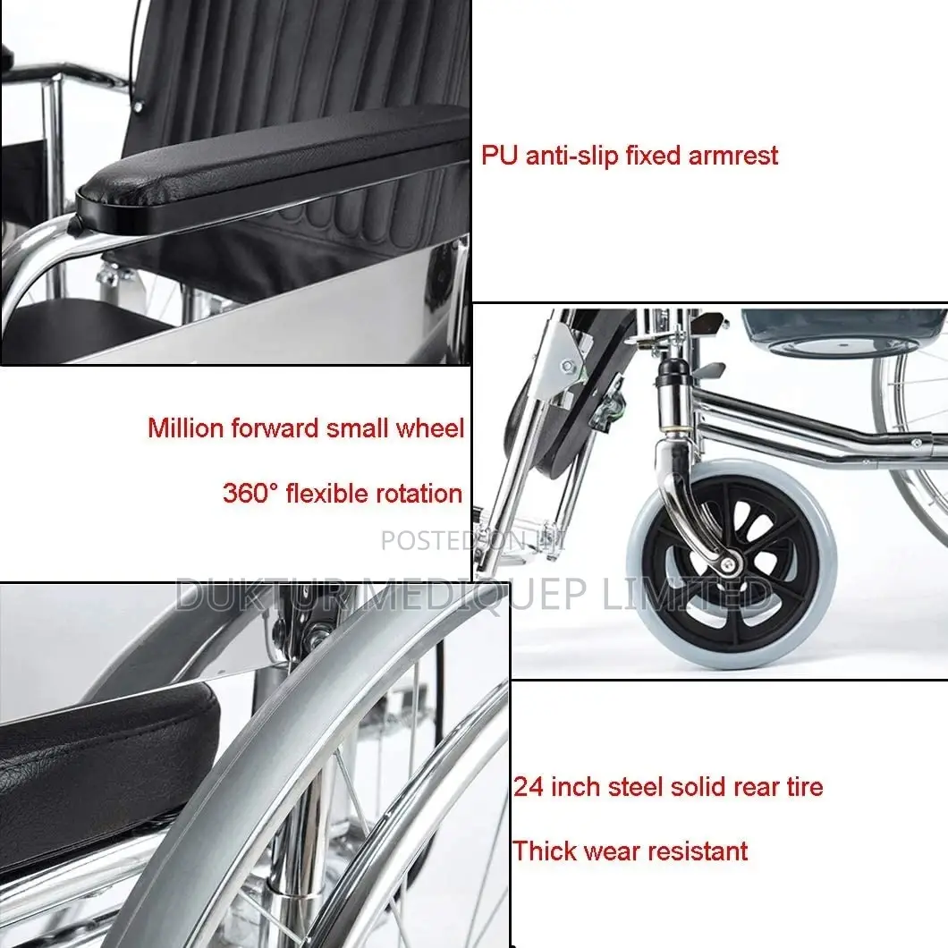 Reclining Commode Wheelchair U-Cut