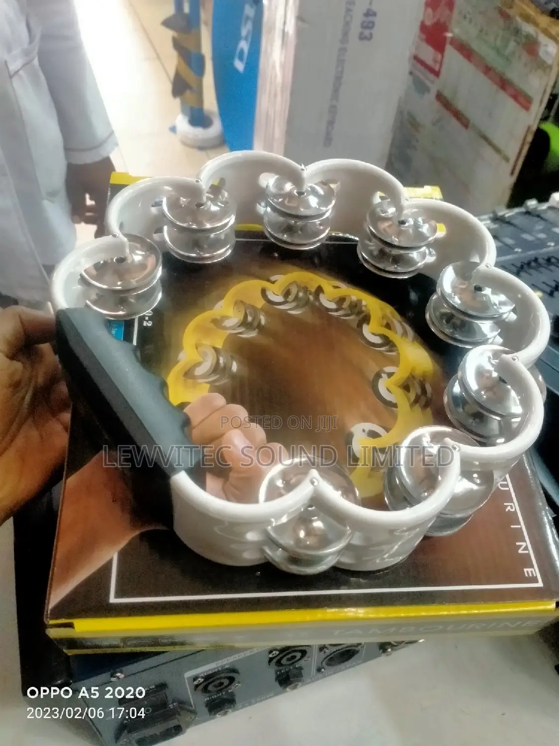 Rounded White Tambourine