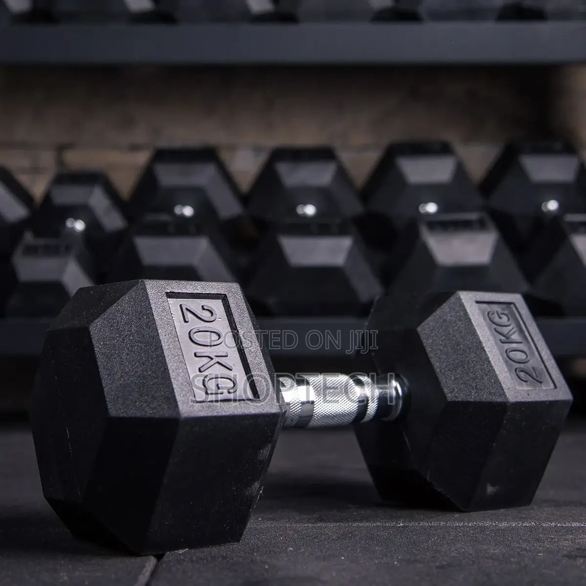 Hex Rubber Coated 20kgs Dumbells