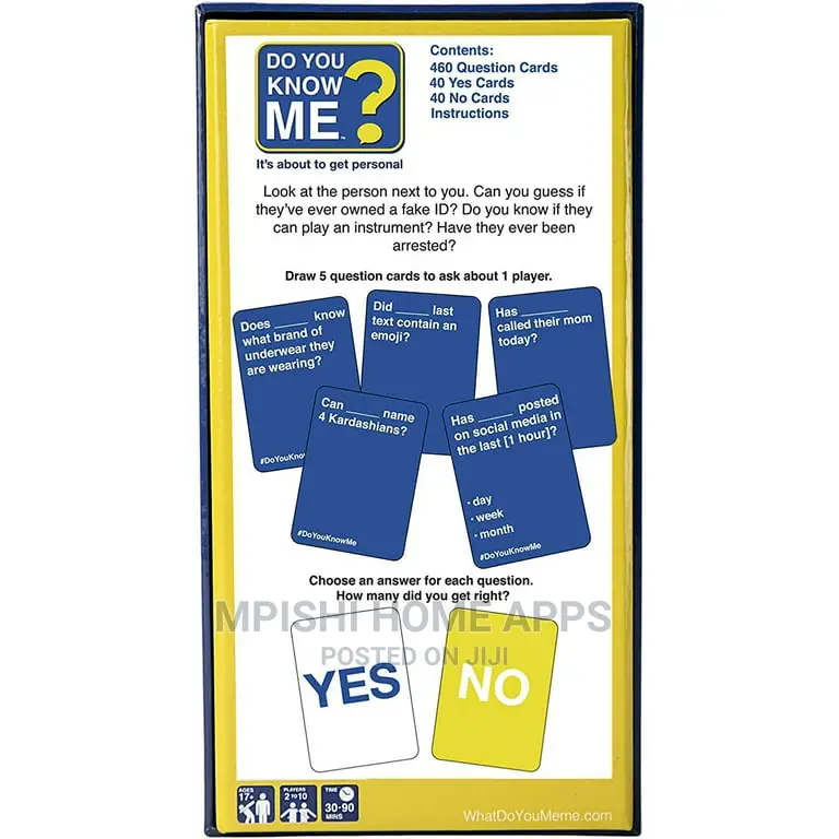 Do You Know Me Card Game