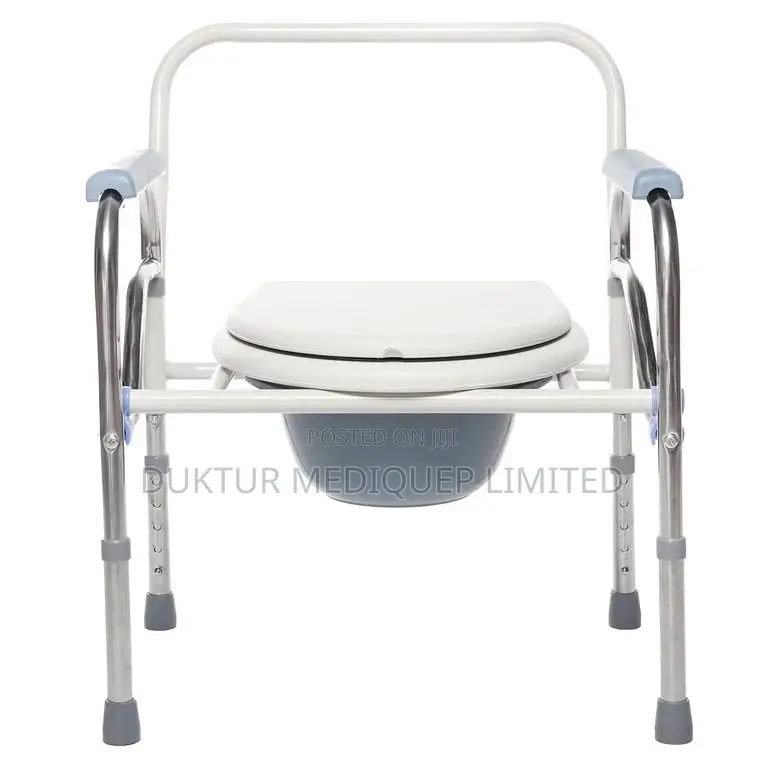 Foldable Commode Chair, Supports 300 Lbs Folding Commode