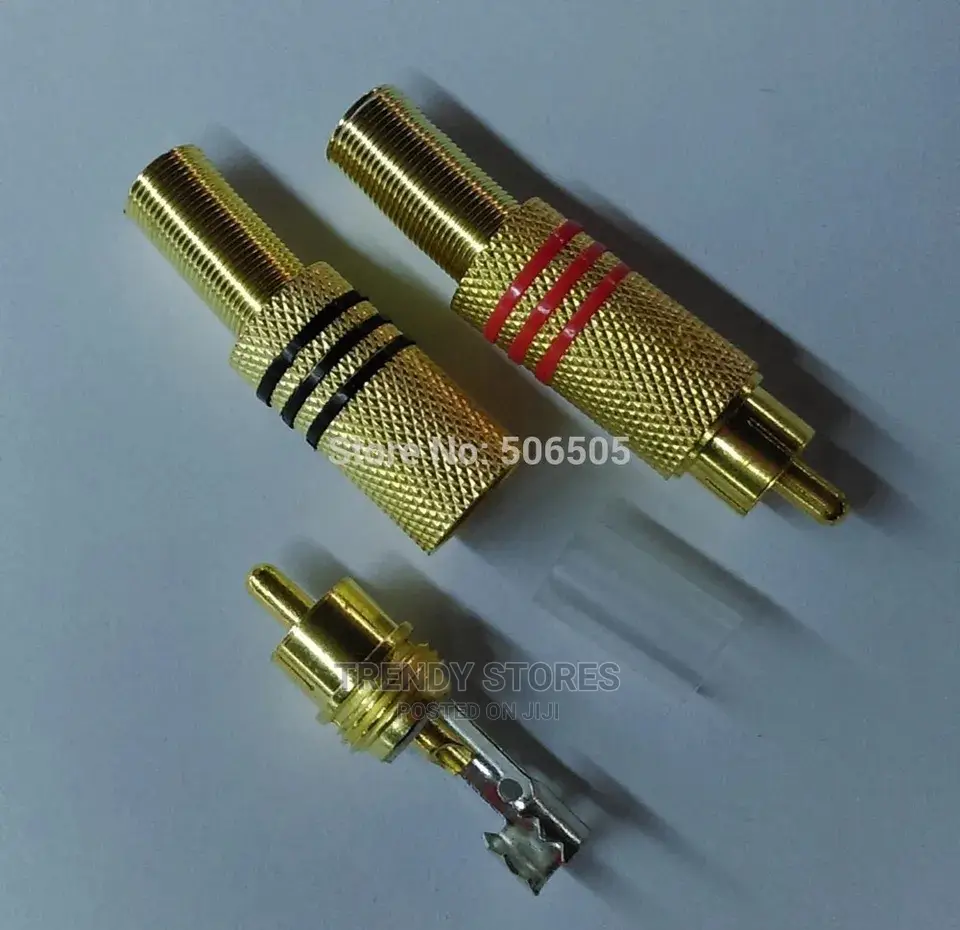 Gold Plated RCA Male Plug Audio Cable Connector