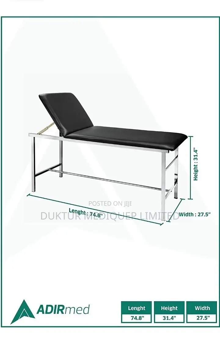 Examination Couch/ Adjustable Backrest - Up to 440lbs