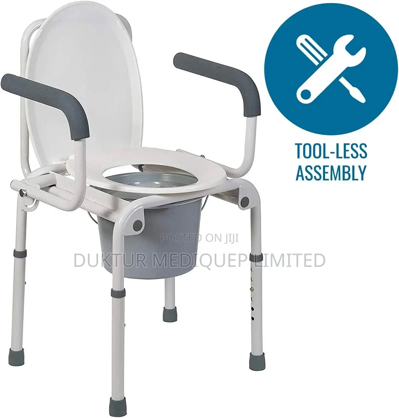 Portable Toilet, Deluxe Commode Chair, Drop Arm Commode