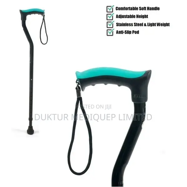 Walking Stick (Soft Top Handle)-L07 Silver/ Black