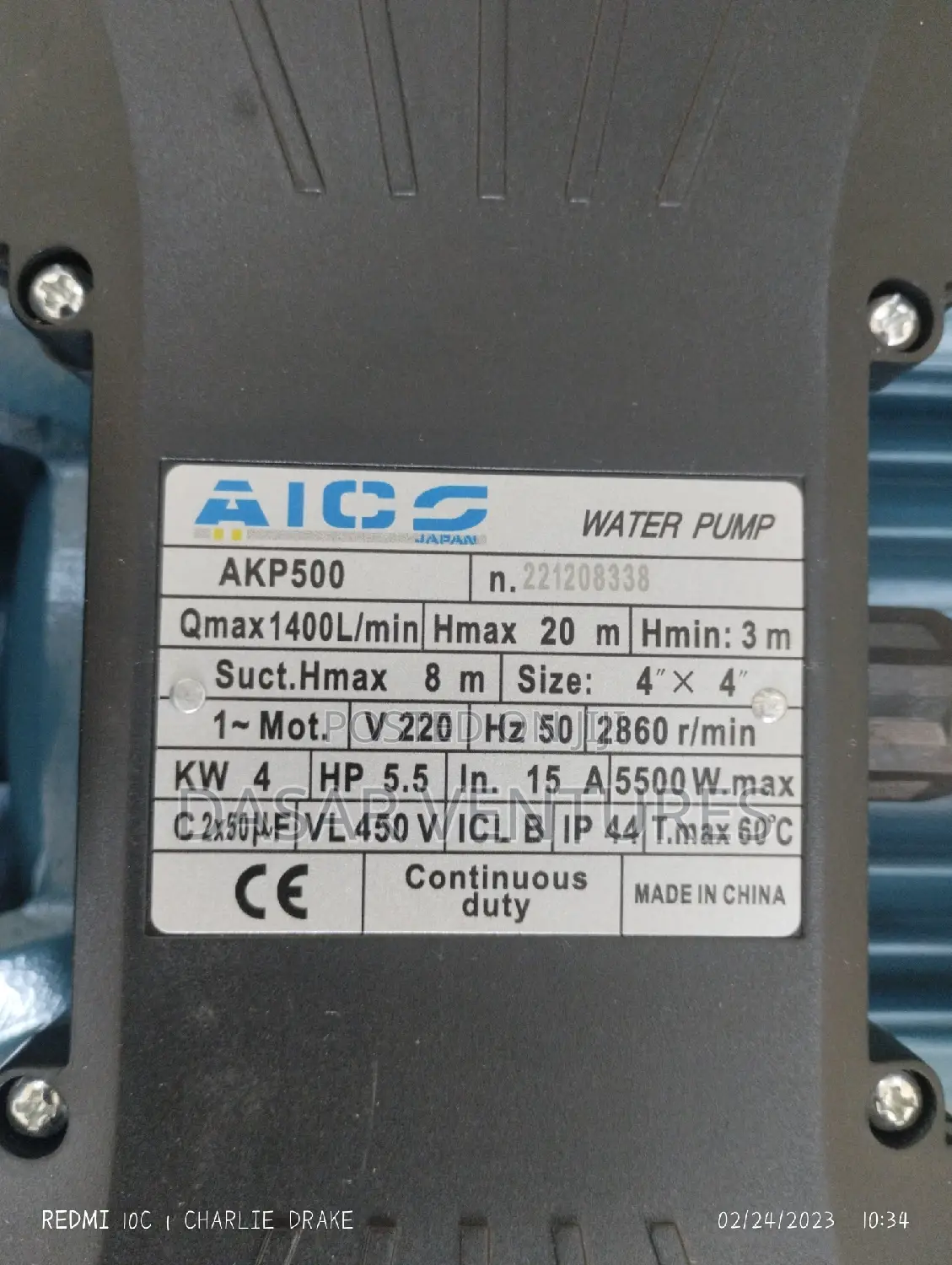 Booster Pump AKP500 5.5HP