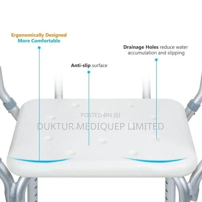 Heavy Duty Shower Chair With Back - Adjustable Medical Bath