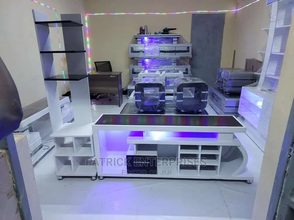 Modern Tv Stand Set With Flowers Stand And Led Lights💡