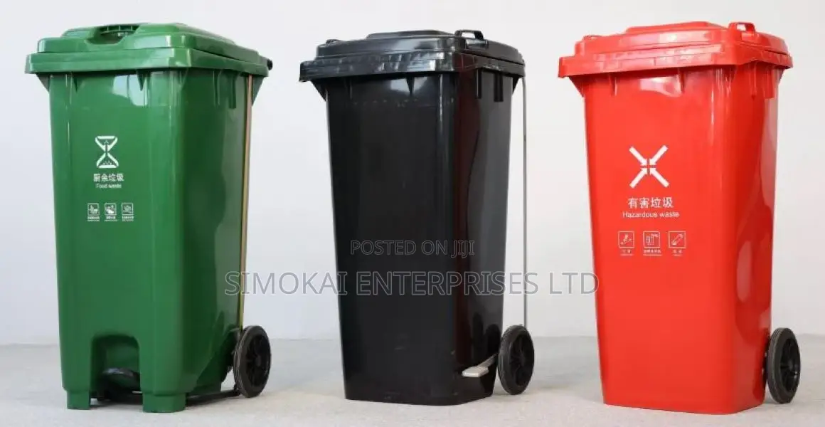 120L Recycle Plastic Trash Can Waste Bin With Foot Pedal