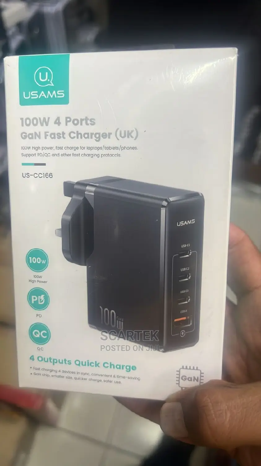 Usams 100w 4 Ports Gan Fast Charger