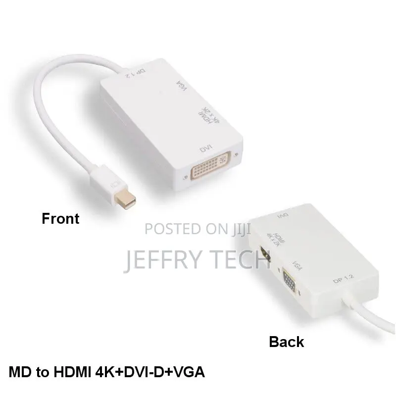 Mini Displayport 1.2 Male to HDMI, VGA, DVI Female Adapte