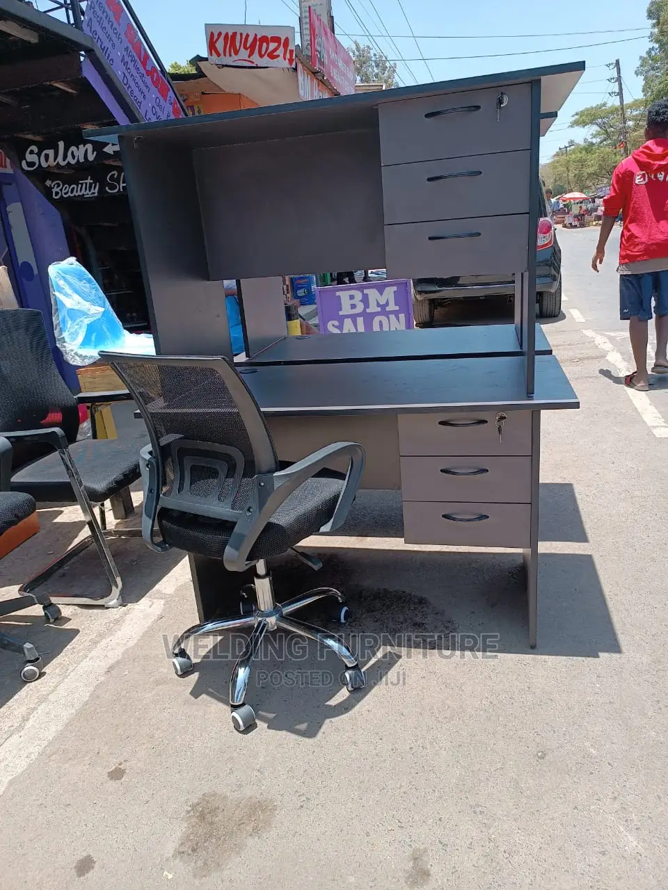 Office Desk 1m + Secretary Chair