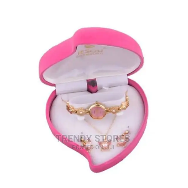 Ladies Stylish Watch Necklace Earing Gift Set